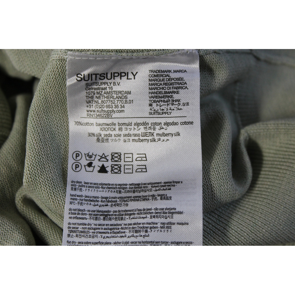 Suitsupply Cotton Silk Knit Shirt Size XL Gren Gray Short Sleeves - Picture 5 of 8